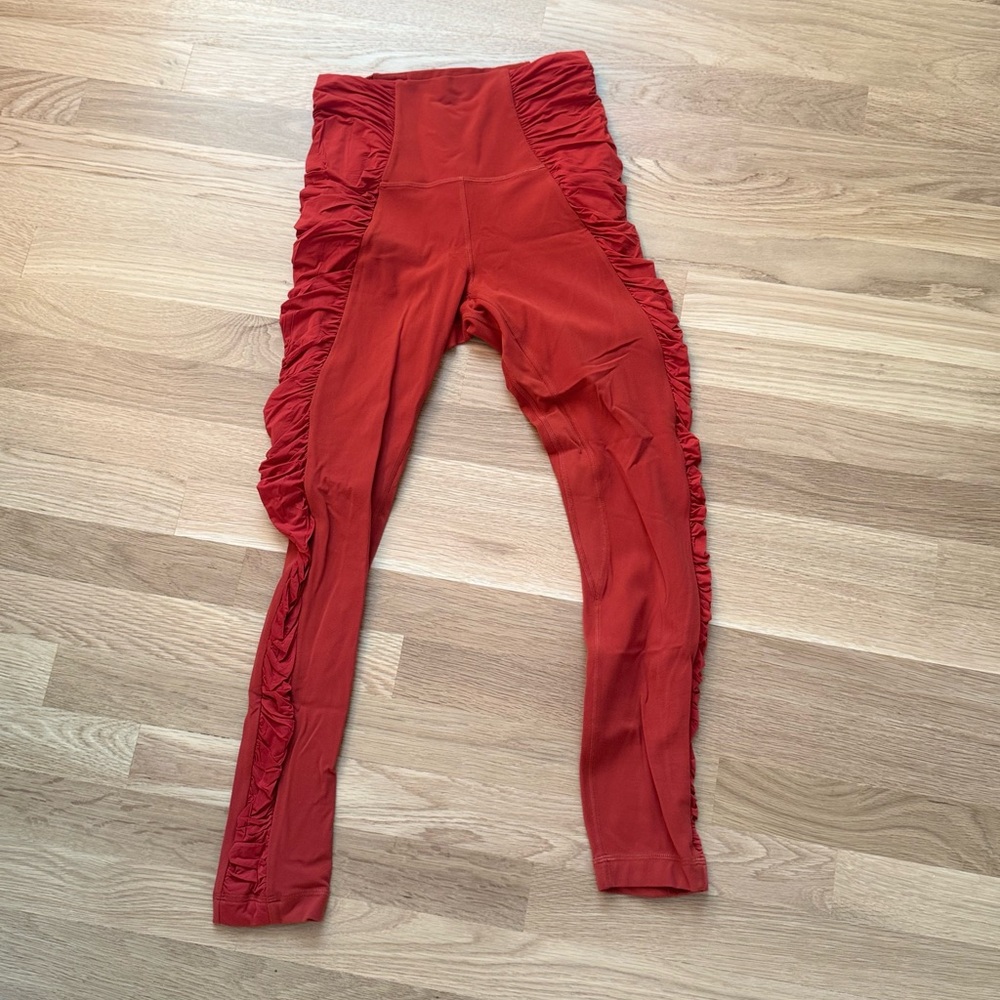 Red Ruffle Leggings